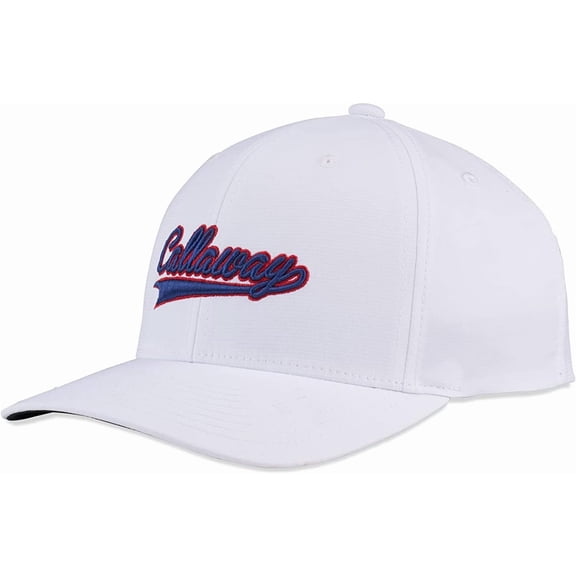 Callaway Golf Tour Cap Tempo Collection Snapback Hat, White/Navy -