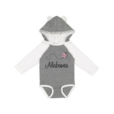 

Inktastic Butterfly Alabama Gift Baby Boy or Baby Girl Long Sleeve Bodysuit