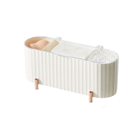 Transparent Storage Box with Lid for Bathroom  Makeup Cotton and Beauty Blender Organizer Dustproof Acrylic Vanity Case for Cosmetic Storage and Home