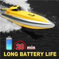 thumbnail image 4 of maskred RC Racing Boat Toy 2.4Ghz Remote Control 25KM/H High Speed Remote Control Boats RC Boat for Kids and Adults Yellow, 4 of 5