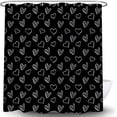 thumbnail image 3 of Valentine''s Day Shower Curtain Black White Love Heart Romantic Sweetheart Lover Theme Sweet Couple Creative Holiday Bathroom Curtains Decor with Hooks, 3 of 4