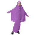 thumbnail image 1 of Bangus Robe Musulmane pour les Filles, Robe de Prière Islamique à Manches Longues avec Hijab, 1 of 4