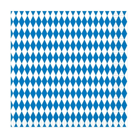 192 Pack Beistle Oktoberfest Blue/White Luncheon Napkins