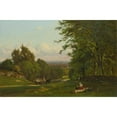 thumbnail image 2 of George Inness 18x13 Black Ornate Wood Framed Double Matted Museum Art Print Titled - Near Leeds, New York (1869), 2 of 5