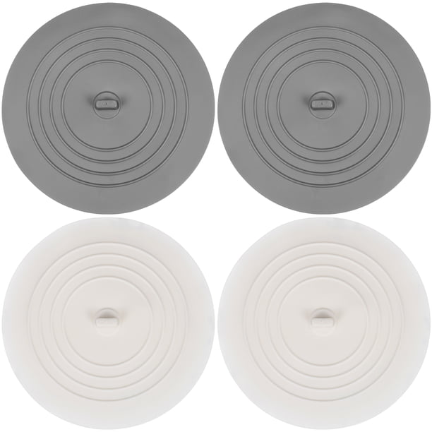 GAXIRE 4 tapones de bañera planos, redondos, para desagüe de lavabo, atrapapelos, selladores de desagüe de ducha.