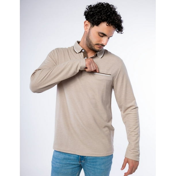 Polos manga larga hombre con bolsillo new arrivals