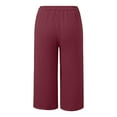 thumbnail image 7 of EnJoCho Girls Cotton Linen Wide Leg Capr𝗂 Pants, Loose Thin Loung𝖾 Cropped Trousers, Comfy Elastic Waist Casual Kids Wear, 7 of 7