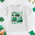 thumbnail image 2 of Nwiuh Toddler Boy St Patricks Day Short Sleeve Shirt Clover Truck Print Irish Tee Shirts Top (White, 5-6 Years), 2 of 7