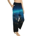 thumbnail image 6 of Salouo Planet Earth Print Women's Pajama Pants Casual Loose Sweatpants PJs Flowy Pants Drawstring Palazzo for Women Wide Leg Pants Lounge Pajama -, 6 of 8