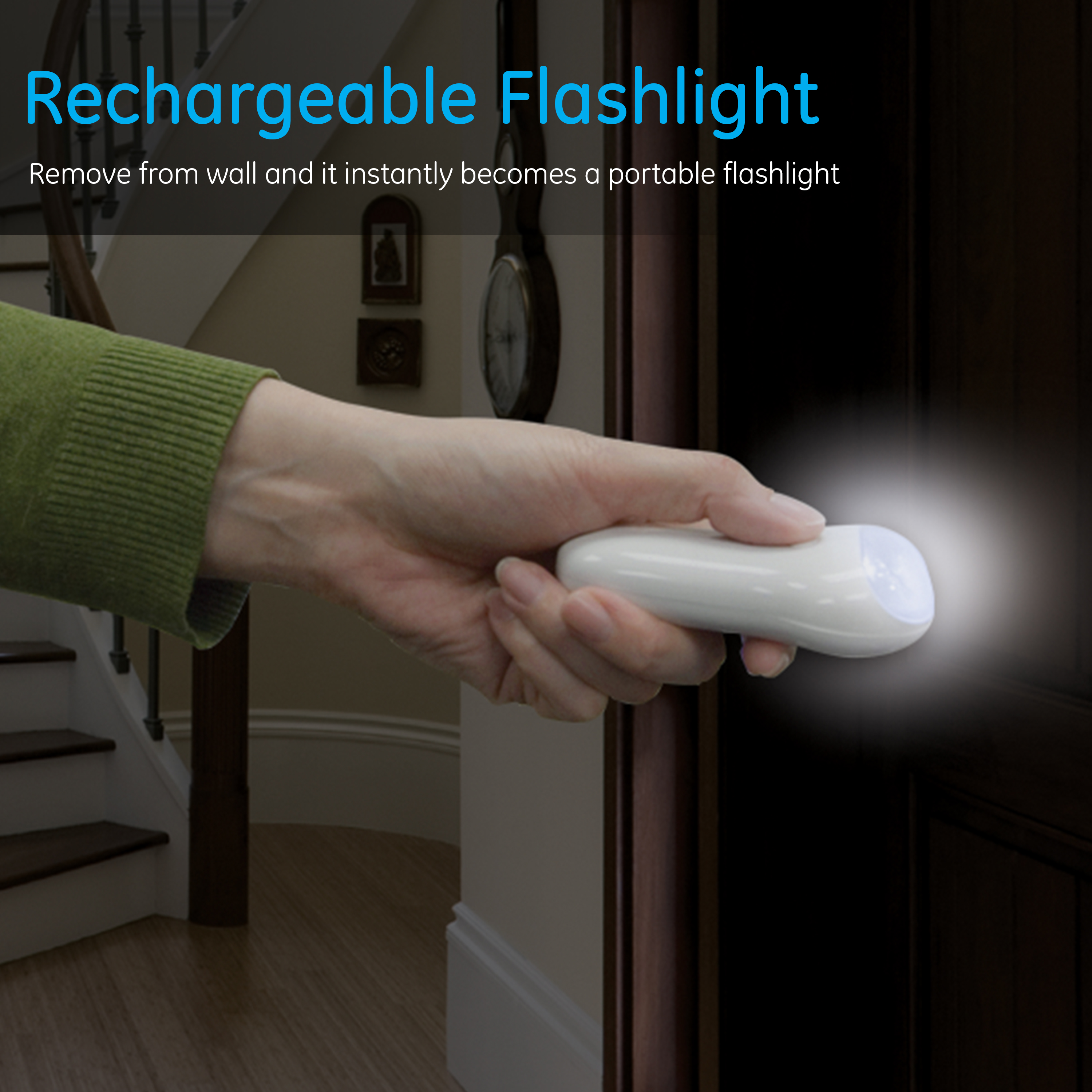 GE 3-in-1 Rechargeable LED Power Failure Night Light, White photo 3