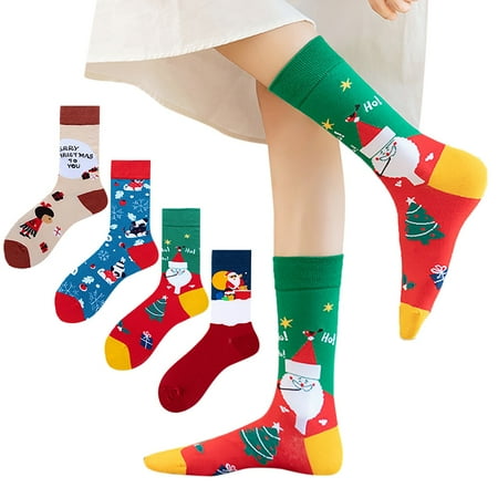 

JDEFEG Scrunch Socks Mens Socks Size 10-13 Women s Christmas Socks Pattern Cotton Socks 4 Pices Pack Socks Wooden Sock Socks for Women D