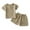 Brown, variant on Baby Boys Casual Outfit Sets Child Summer Short Sleeve Solid Color Short Sleeve T Shirt and Shorts Thin Cute 2PCS SetSize 6-12 M