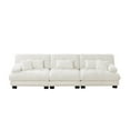 thumbnail image 6 of Gewnee White Chenille 3-Seater Sectional Sofa Modular Deep Seat Sofa Couch , Sofa Soft Comfy Upholstered Furniture for Living Room, 6 of 14