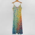 thumbnail image 5 of Colorful Dots Rainbow Textured Art Sleeveless Dress Loose Women's Dress Dresses Luxury Evening Dresses, 5 of 9