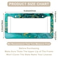 thumbnail image 3 of 1 Pcs Turquoise and Gold Abstract Marbling License Plate Frame,License Plate Cover for Car Decorative Parts,Aluminum License Plate Bracket Holder Rust-Proof for US Standard Car, 3 of 8