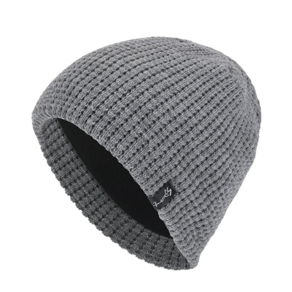 Beanie for Men Women Warm Winter Knit Cuffed Beanie Men's Warm Knitted Short Knitted Wool Hat With Winter Plush And Thickened Men's Outdoor Hat Gray