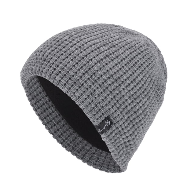 Gorro de lana corto de punto cálido para hombre, con felpa de invierno y grueso, de poliéster.