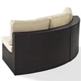 thumbnail image 4 of Pemberly Row Wicker Patio Round Sectional Sofa with Sand Cushions, 4 of 9
