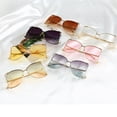 thumbnail image 5 of Worgeous Fashion Metal Sunglasses Creative Eyeglasses Decorative Party Glasses Women Eyewear (Golden, Transparent Pink Lens), 5 of 8