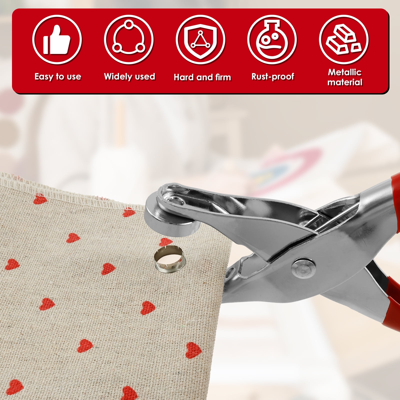 Grommet Tool Kit 1/4 Inch Eyelet Pliers Hole Punch 1200 Pcs Gold Silver Washers (640pcs )