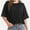 Black, variant on Women's Loose Fit Crop Tee - Short Sleeve Crew Neck Casual T-Shirt - Summer Comfort Top