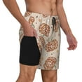 thumbnail image 2 of Naloa Groovy Disco Pumpkin Print Men Swim Trunks with Compression Liner ,Board Shorts,Men's Swim Shorts with Drawstring and Elastic Waistband-Medium, 2 of 6