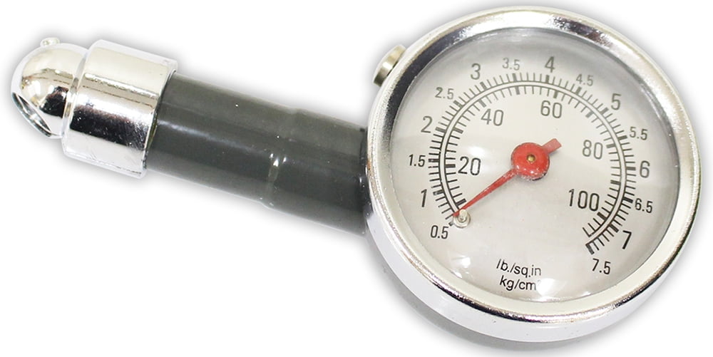 13/4 Inch Diameter Tire Pressure Dial Gauge With 100 PSI Capacity And