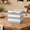 Gray/White-11"x11"x11", variant on Gray/White 13"x13"x13" Linen Stripe Storage Cubes, Pack of 4 for Home Organizing