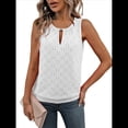 thumbnail image 2 of Blusas de Verano con Ojales para Mujer, Camisetas Sin Mangas con Cuello Redondo, Camisetas para Mujer L, 2 of 9