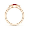 thumbnail image 2 of ANGARA Natural East-West Ruby Solitaire Ring with Diamonds in 14K Rose Gold for Women (Size-6x4mm) | July Birthstone, Birthday, Anniversary, Jewelry Gift for Women | Natural Ruby Ring, 2 of 8