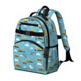 thumbnail image 2 of Excavator and Helicopter Blue Pattern Cute School Backpack Bag for School with Padded Back and Adjustable Shoulder Straps 15.25"x11.5"x5.25", 2 of 5
