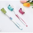 thumbnail image 3 of Miangastore 6pcs Bathroom Wall Mount Toothbrush Holder Suction Cup Rack Dustproof Cover, 3 of 8