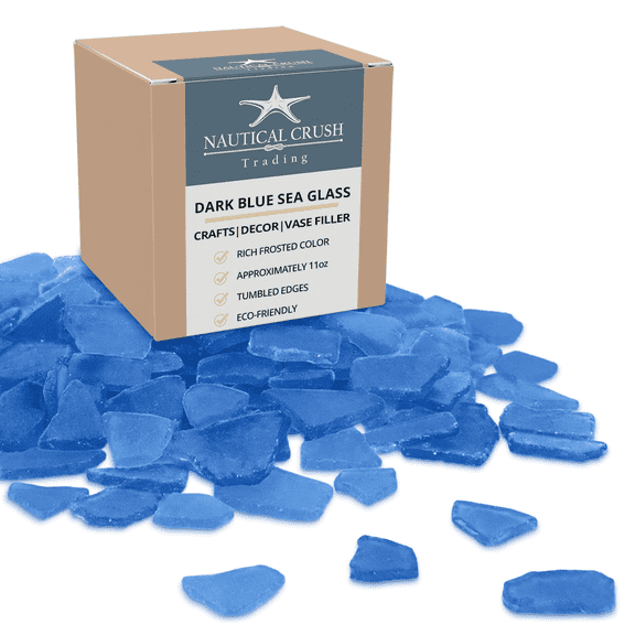 Sea Glass | Dark Blue | 11oz Sea Glass for Decor & Craft
