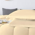 thumbnail image 4 of 3 Piece Luxurious Straight Line Pattern Comforter All Season 800 Threads Count Full/Queen Size - Ultra Soft 550 GSM 100% Egyptian Cotton (Solid Ivory Colour ), 4 of 6