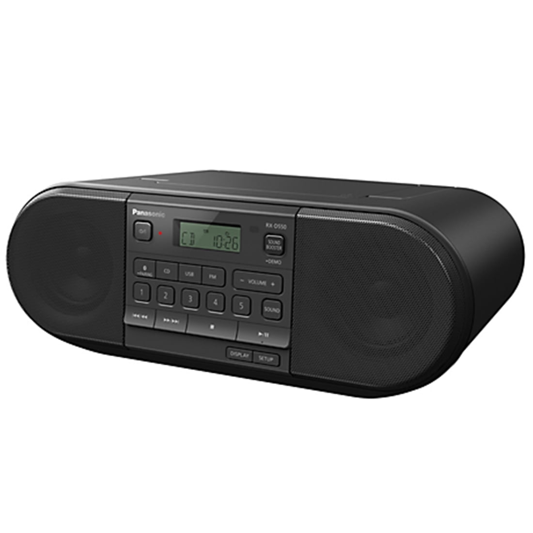 Sund og rask Numerisk Muskuløs Panasonic RX-D550 Boombox High Power CD AM/FM Radio with USB, Bluetooth and  Remote 110-240 Volt (Black) - Walmart.com