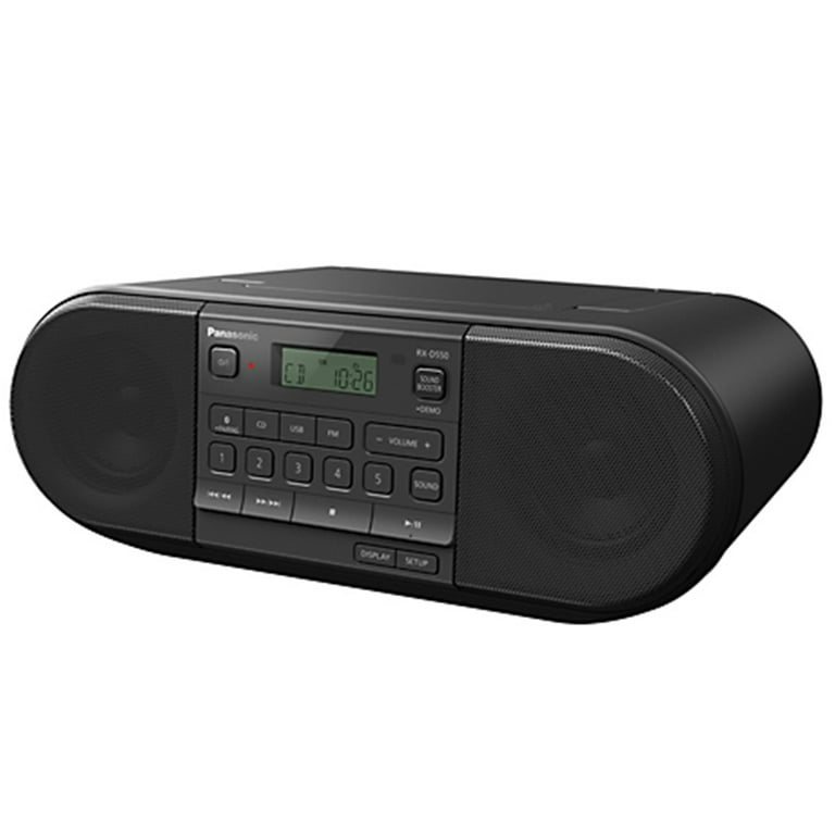 Panasonic RX-D550 Boombox High Power CD AM/FM Radio with USB, Bluetooth and  Remote 110-240 Volt (Black) - Walmart.com