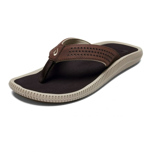 OluKai Ulele Men's Beach Sandals, Quick-Dry Flip-Flop Slides, Water Resistant Suede Lining & Wet Grip Soles, Soft Comfort Fit & Arch Support