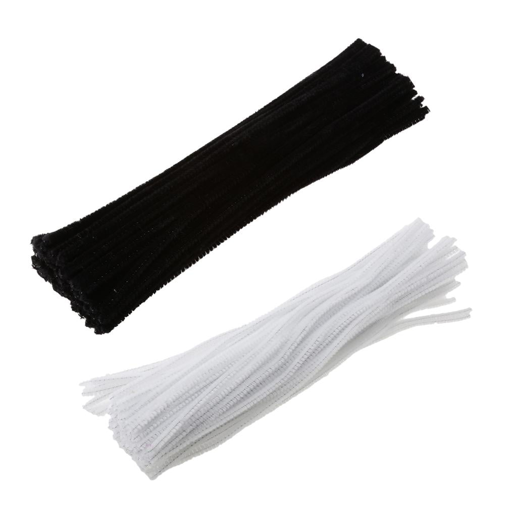 100 x Chenille Stems Pipe Cleaners Kids Craft Toys Twist Rods White 