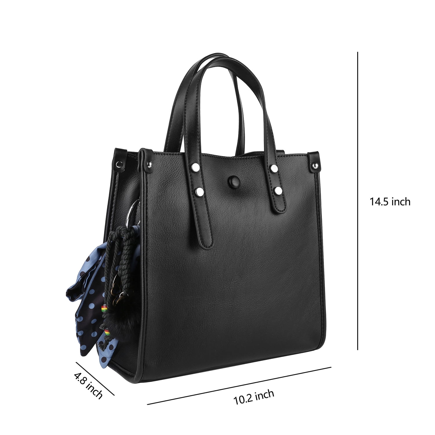 Black Genuine Leather Satchel Tote Bag
