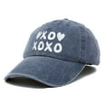 thumbnail image 4 of DALIX Hugs Kisses XOXO Hat Womens Embroidered Baseball Cap in Washed Navy Blue, 4 of 6