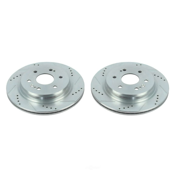 PowerStop AR84104XPR Power Stop - Rear Drilled, Slotted and Zinc Plated Brake Rotor Pair Fits select: 2019-2021 CHEVROLET SILVERADO, 2019-2021 GMC SIERRA