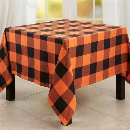 

Saro Lifestyle 5350.OK70S 70 in. Buffalo Plaid Tablecloth Orange & Black