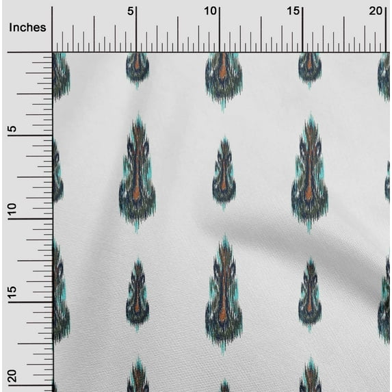 oneOone Cotton Silk Fabric Ethnic Ikat Fabric Prints By Yard 42 Inch Wide
