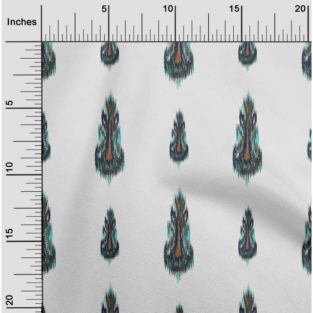 oneOone Georgette Viscose Fabric Ethnic Ikat Print Sewing Fabric BTY 42 Inch Wide
