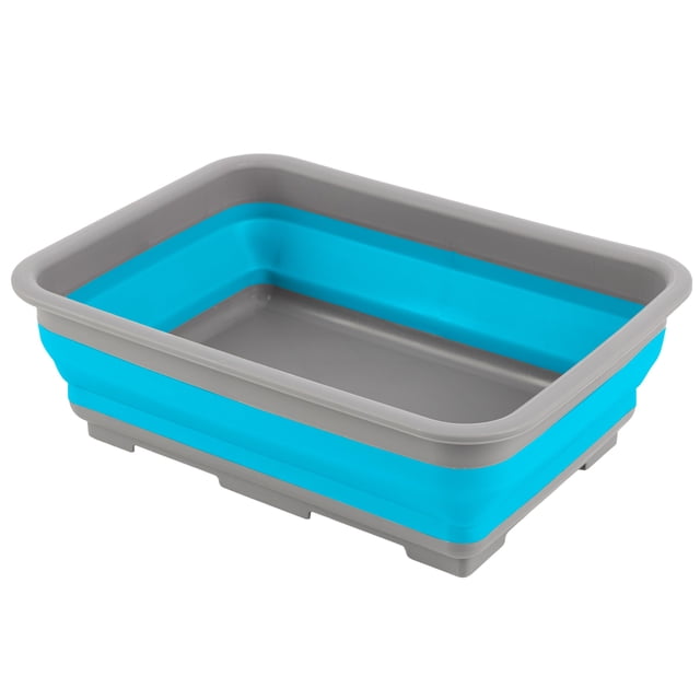 Wakeman 75-CMP1007 Collapsible Portable Camping Wash Basin, Blue, 10 l