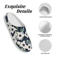 thumbnail image 5 of Fotbe Floral Flowers Blue Pattern Women's Fuzzy Curly Fur Memory Foam Loafer Slippers Indoor Outdoor Slippers Winter Home Shoes-44/45, 5 of 7