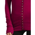 thumbnail image 5 of J. METHOD Women's Snap Button Cardigan Long Sleeve Knit Ribbed Sweater NEWJ181 Magenta L, 5 of 5