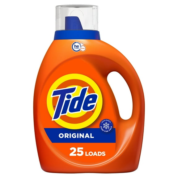 Tide Original HE, 25 Loads Liquid Laundry Detergent, Original, 37 fl oz