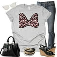 thumbnail image 5 of Minnie Leopard Bow Shirt, Animal Kingdom Shirt, Safari Shirt Casual Short Sleeve Shirt (Medium, Gray), 5 of 7