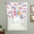 thumbnail image 2 of Boho Colorful Rainbow Tie Up Curtains 45 Inches Long, Kitchen Window Curtains Over Sink, Cartons Rainbows BIG SISTER Text Small Window Curtains Shade Balloon Curtains Valances for Bedroom 34"x45", 2 of 8